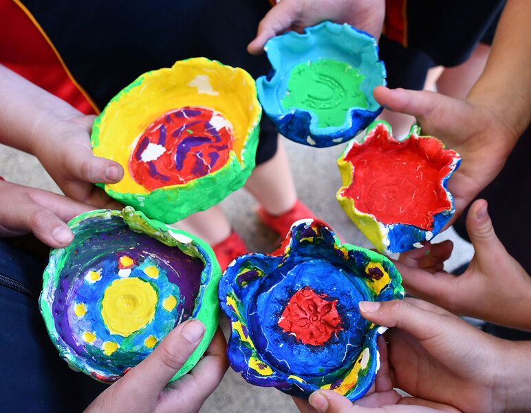 INDIGENOUS CONNECTION > The completed clay bowls.