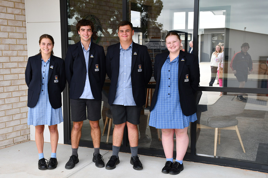 College Captains and Vice Captains, L-R, Zoe Reid, Wil Brown, Jake Anderson and Eva Christensen-Lauder
