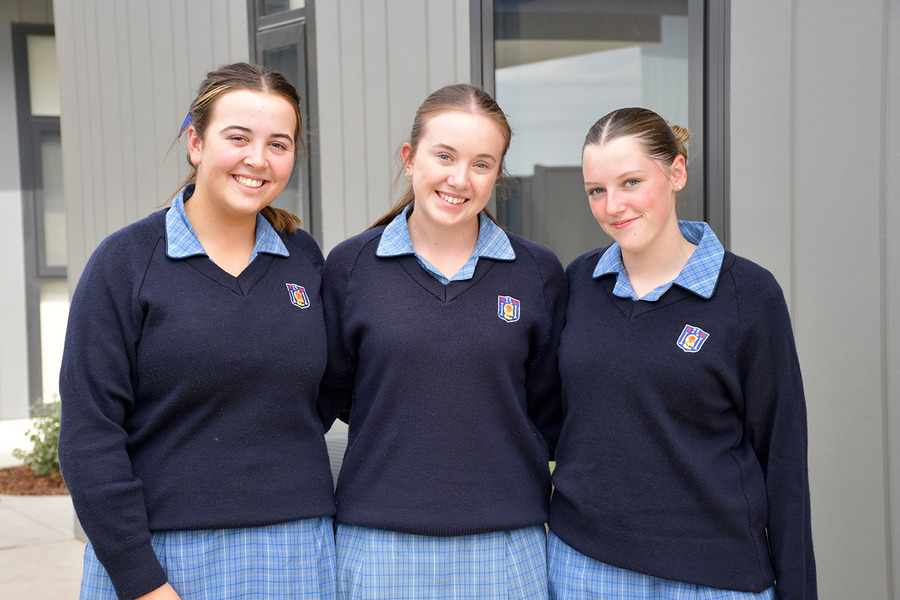 Boarding students Millie Bavistock, Ava Bishop and Shelby Marchant