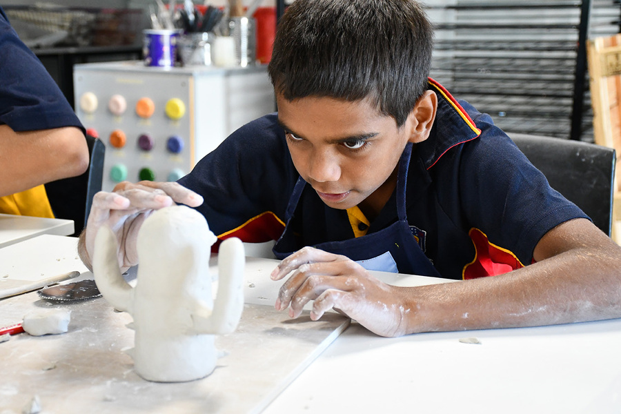 ART > Year 7s are making their own unique monsters out of clay.