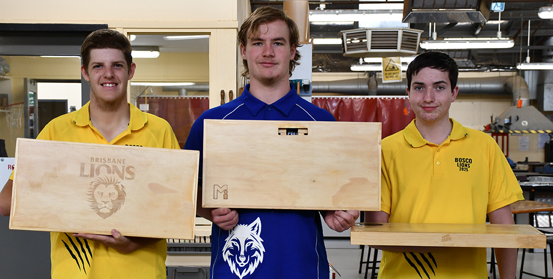 DESIGN + TECH > Year 12s designed their own wooden laptop tables