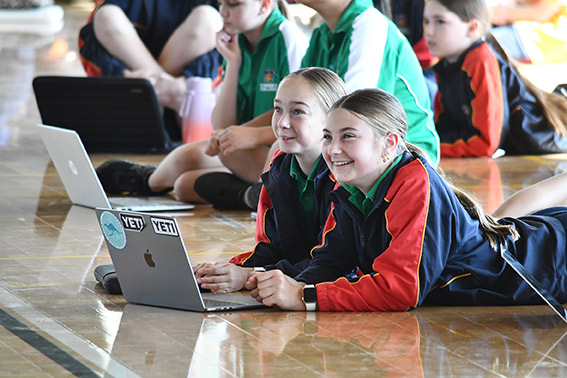 WRAP > Secondary students worked together in a quiz on Kahoot!
