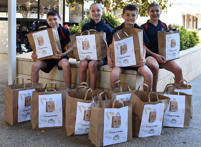SERVICE > Benedict students collected items to create Bags of Hope for those in need!