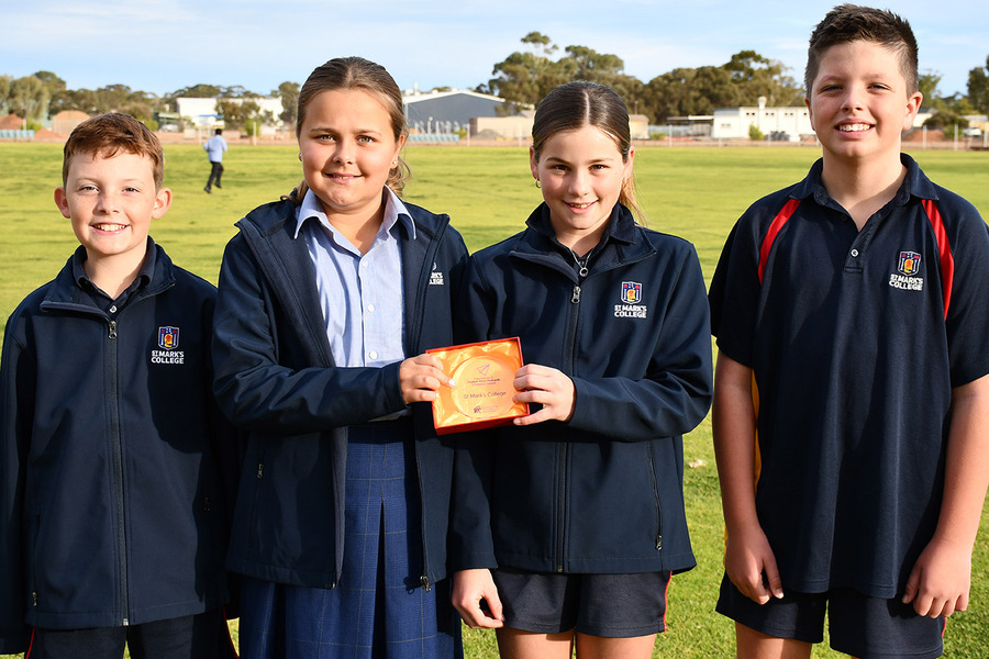 AWARD > We were delighted to receive a Champion School Award recently which acknowledges our commitment to the Student Voices Postcards initative- and to sharing our student's voices with one of the decision-makers in our state! 
