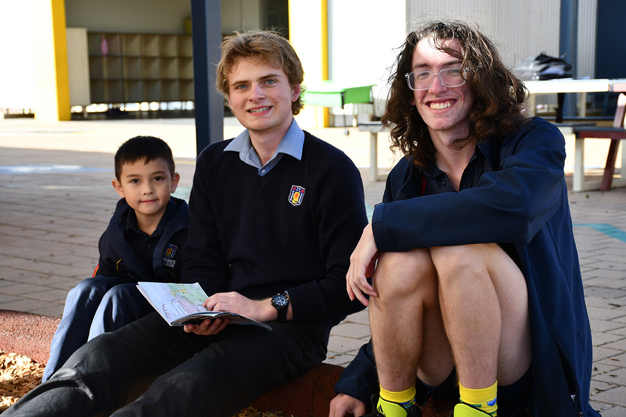 RELIGION > Year 11 students shared stories inspired by 'Noah' with the Year 1s.