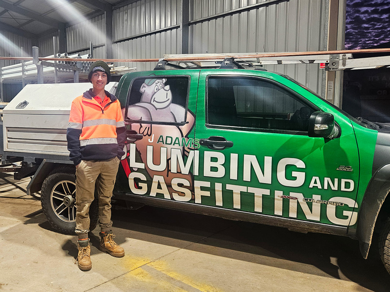 WORK EXPERIENCE > Hamish at J Adams Plumbing and Gas Fitting.