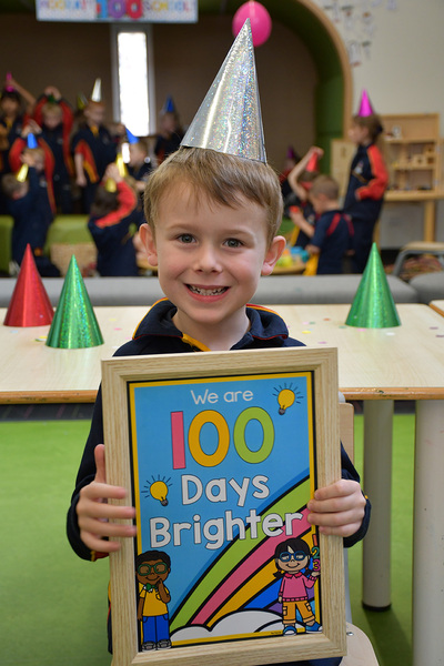 RECEPTION > It was party-time in the Magdalen Centre today as our Receptions celebrated 100 days of school!