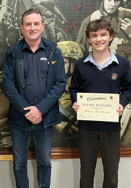 CONGRATULATIONS > Well done Jackson on being awarded the RSL Bursary
